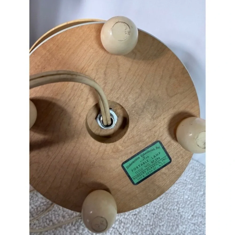 Vintage Humpty‎ Dumpty Wooden Table Lamp Nursery Decor Perforated Lampshade